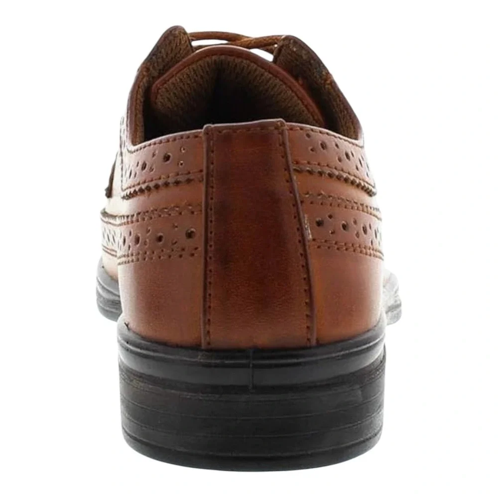 Deer Stags Ace Kids Cognac Brown Wingtip Oxford Dress Shoes Size 1W NEW‎